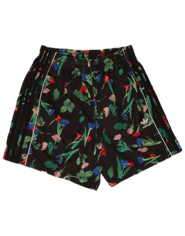 Adidas Womens Sport Shorts UK 8 Pequeno Poliéster Floral Preto