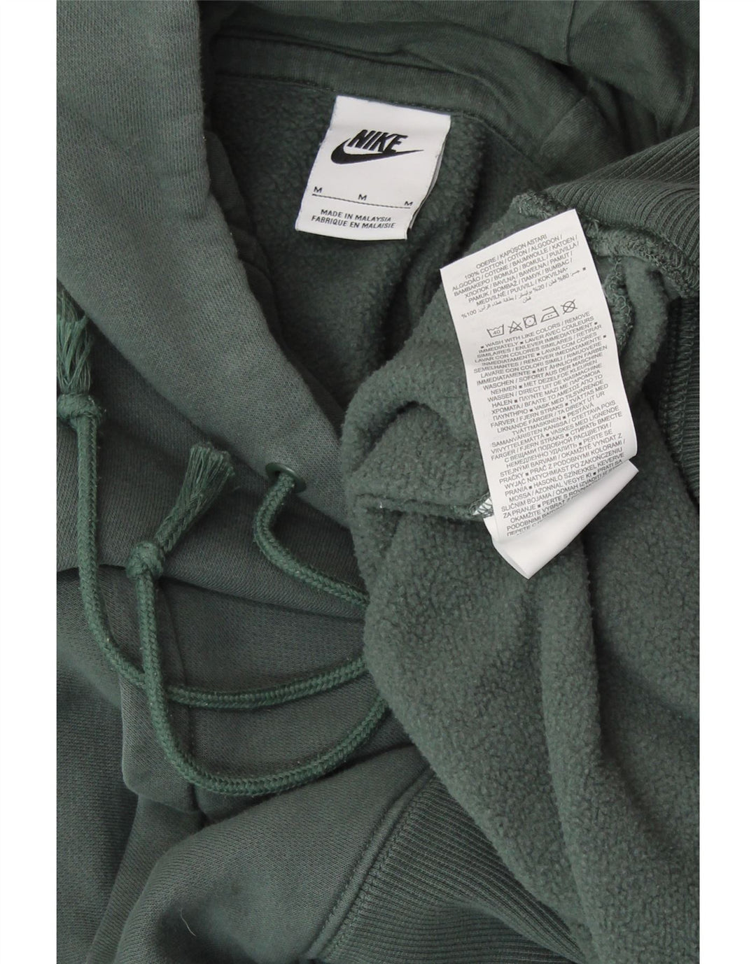 NIKE Womens Crop Oversized Hoodie Jumper Reino Unido 14 Médio Algodão Verde