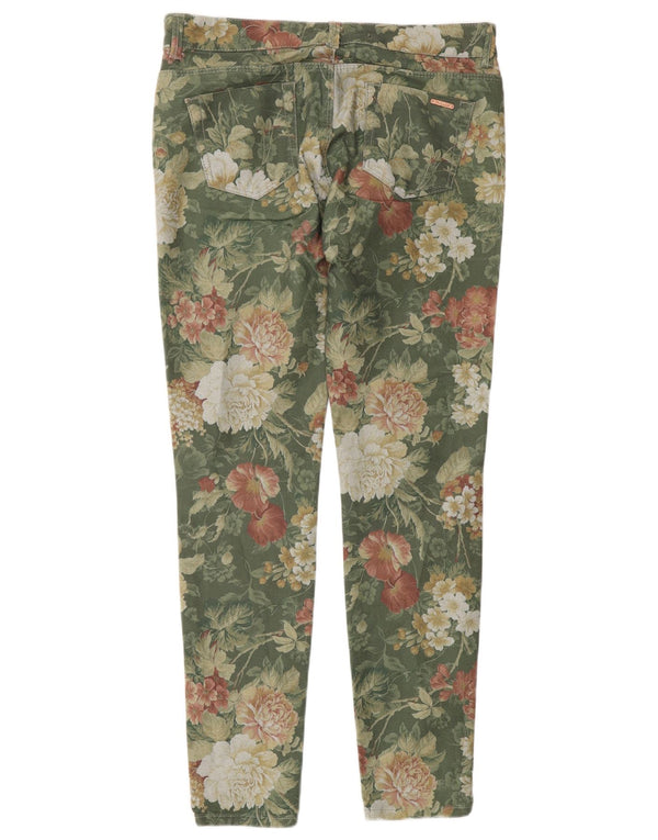 Zara Calça Jegging Feminina EU 38 Pequeno W28 L30 Verde Floral
