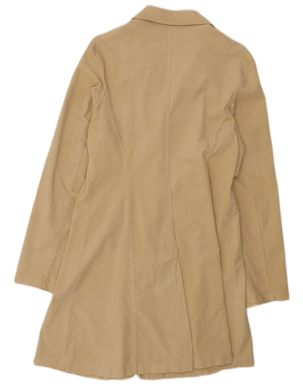 Sobretudo de veludo feminino vintage UK 12 bege médio