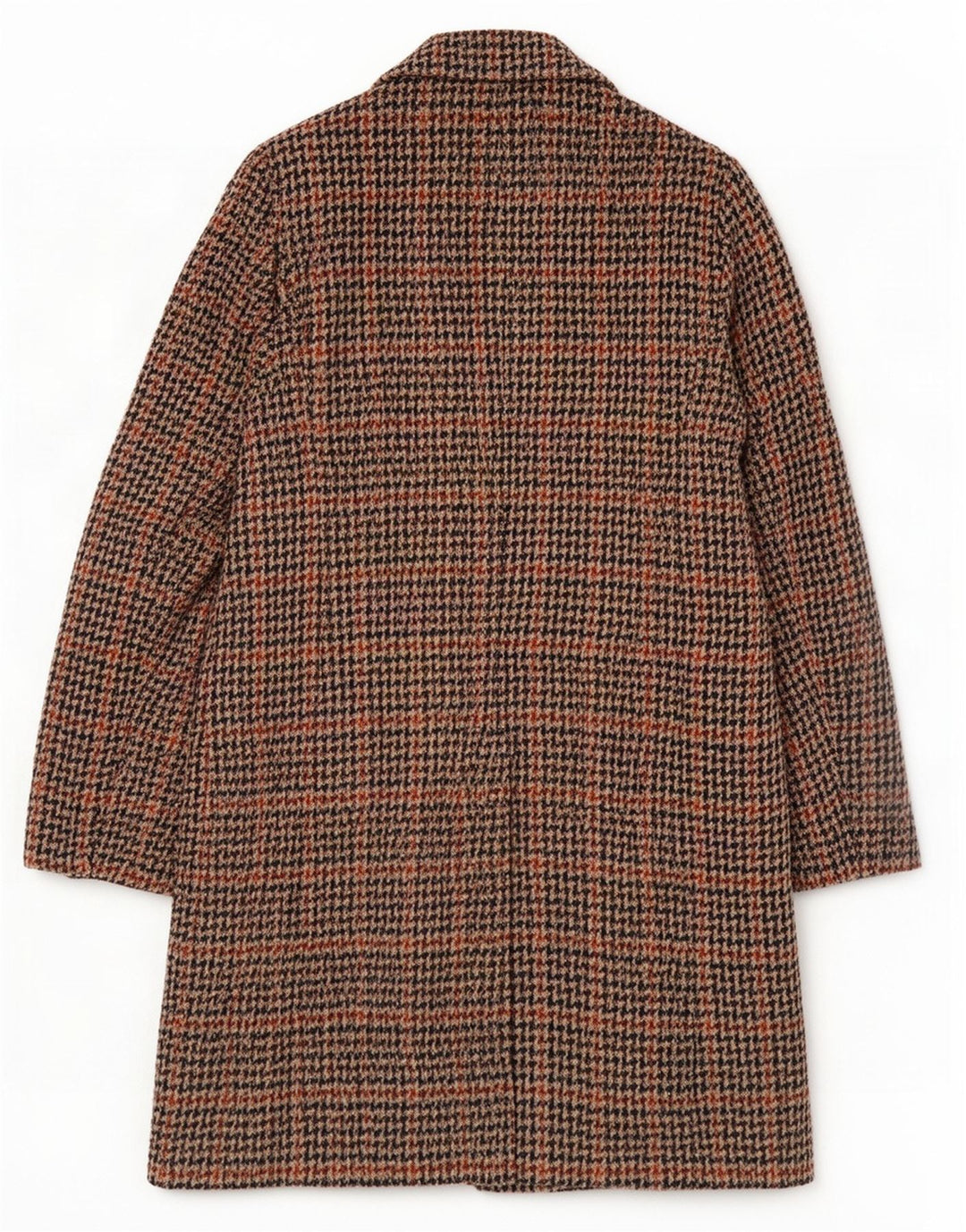 Sobretudo feminino Trussardi Jeans IT 40 pequeno lã houndstooth multicolorida