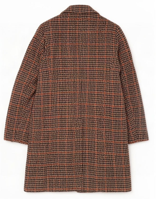 Sobretudo feminino Trussardi Jeans IT 40 pequeno lã houndstooth multicolorida
