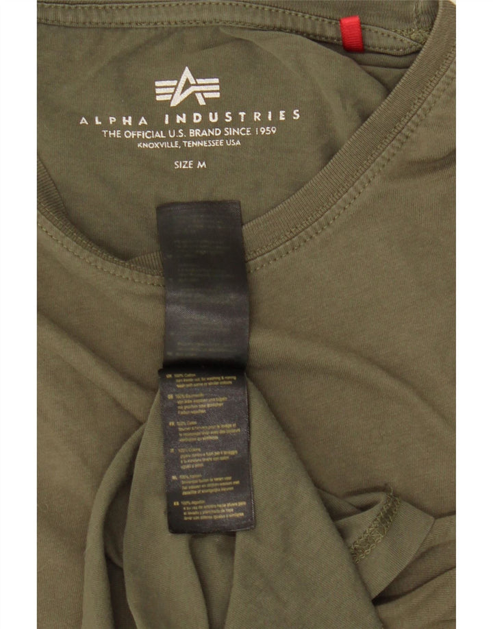 Camiseta masculina Alpha Industries Top médio algodão cáqui