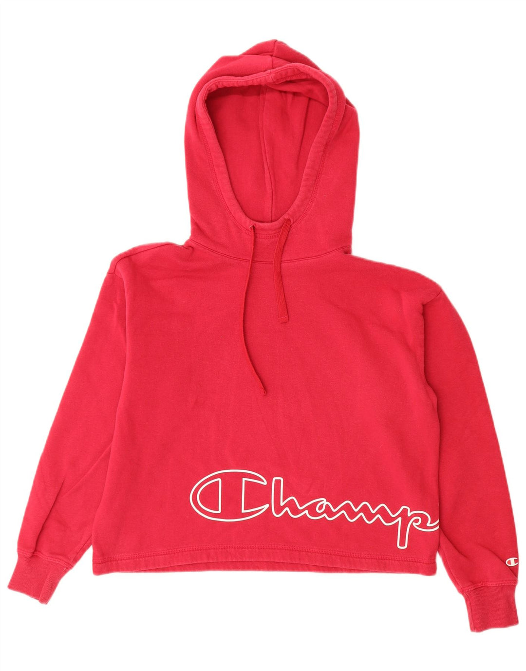 Jumper feminino com capuz estampado de grandes dimensões da Champion Reino Unido 10 pequeno vermelho