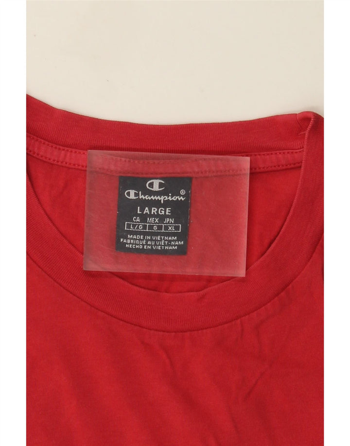 Camiseta masculina estampada Champion grande vermelha
