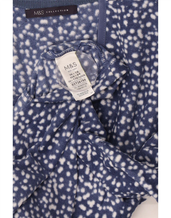 Jaqueta de lã feminina Marks & Spencer UK 16 grande azul marinho manchado