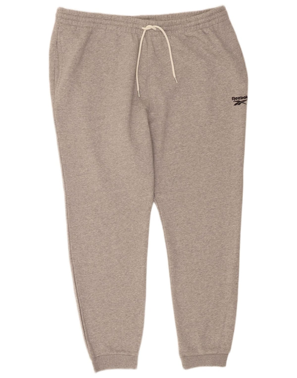 Calça de treino masculina Reebok Joggers 2XL algodão manchado cinza