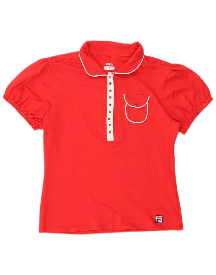Camisa polo feminina FILA UK 16 grande algodão vermelho