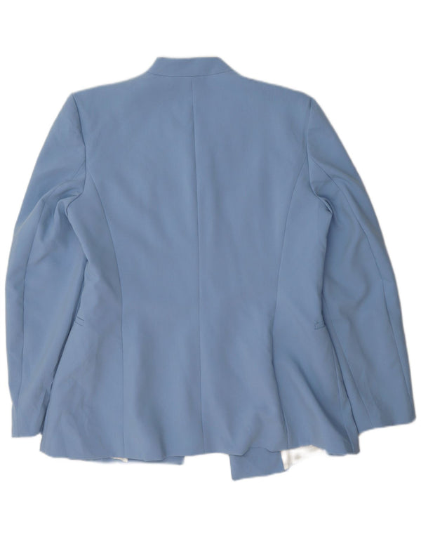 Zara Jaqueta Blazer Feminina Reino Unido 16 Grande Azul Poliéster