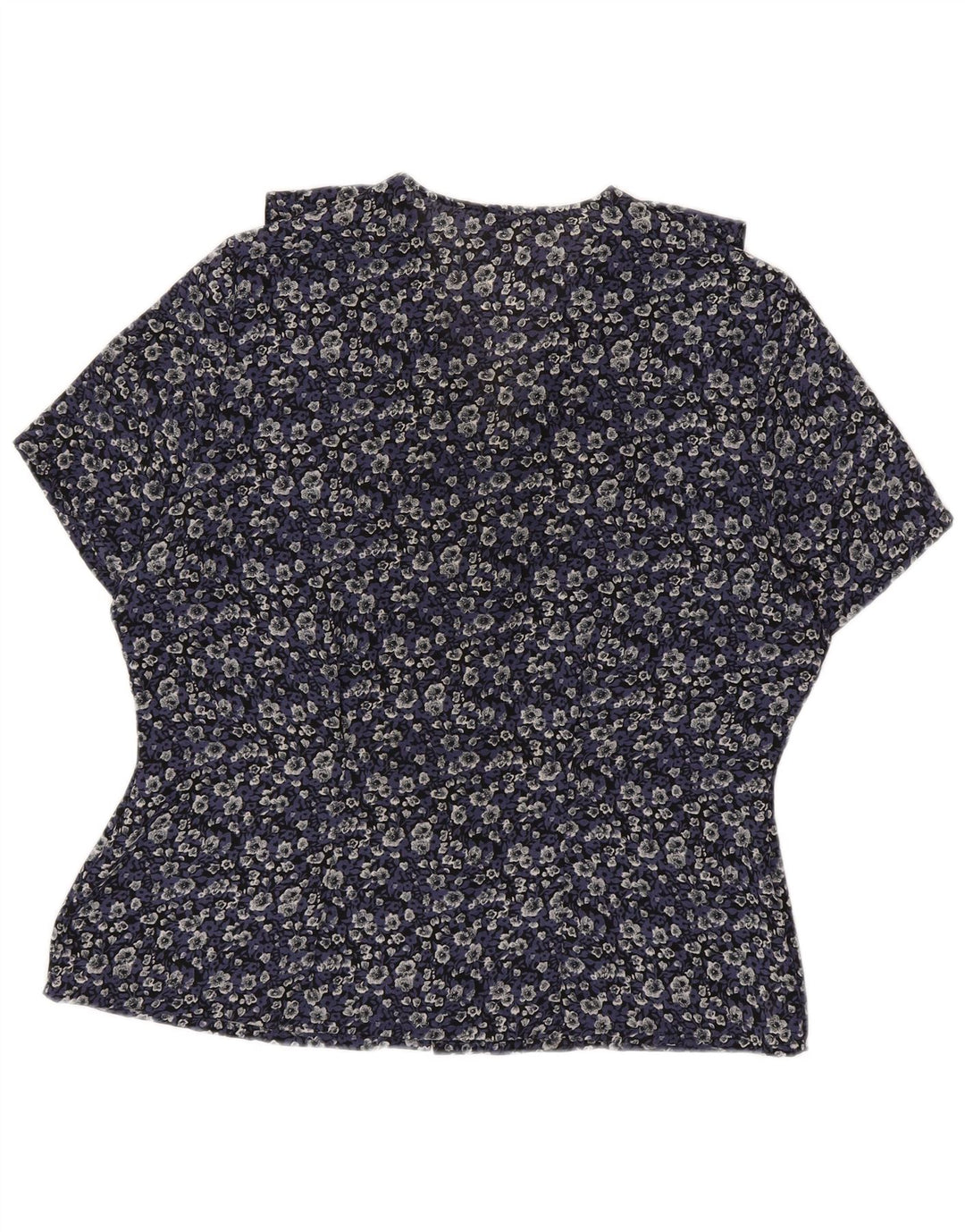 Blusa feminina Marks & Spencer UK 16 grande azul marinho floral