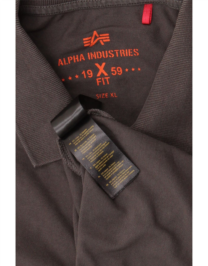 Camisa polo masculina ALPHA INDUSTRIES XL algodão cinza