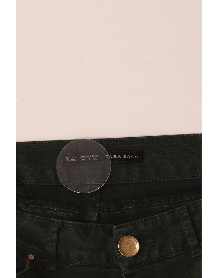 Zara Womens Crop Slim Jeans EU 40 Médio W30 L24 Verde