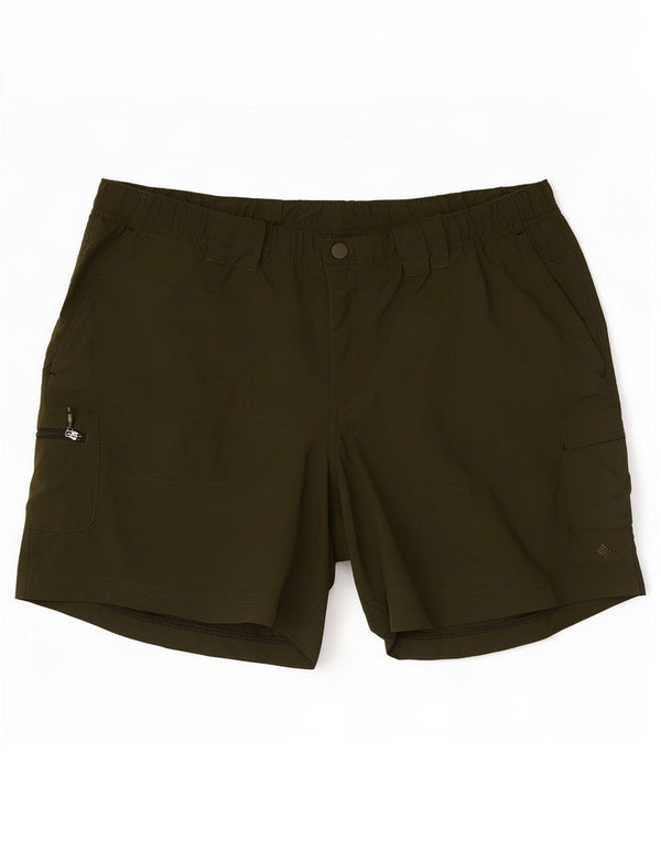 Columbia Mens Cargo Shorts Médio W32 Verde Poliéster