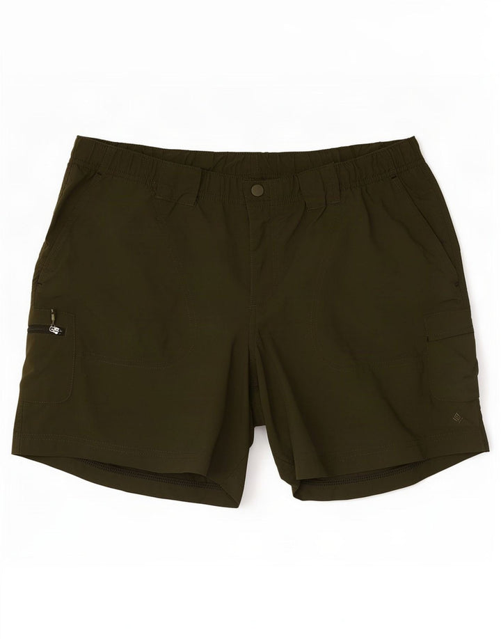 Columbia Mens Cargo Shorts Médio W32 Verde Poliéster