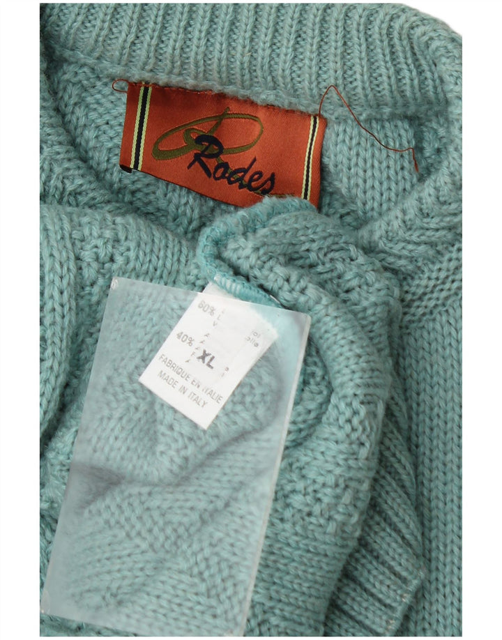 Suéter masculino Rodes com gola redonda e lã verde XL