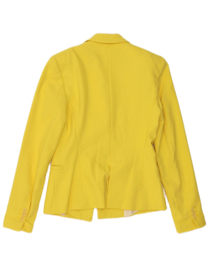 Jaqueta blazer feminina Zara com 1 botão UK 6 XS amarelo poliéster
