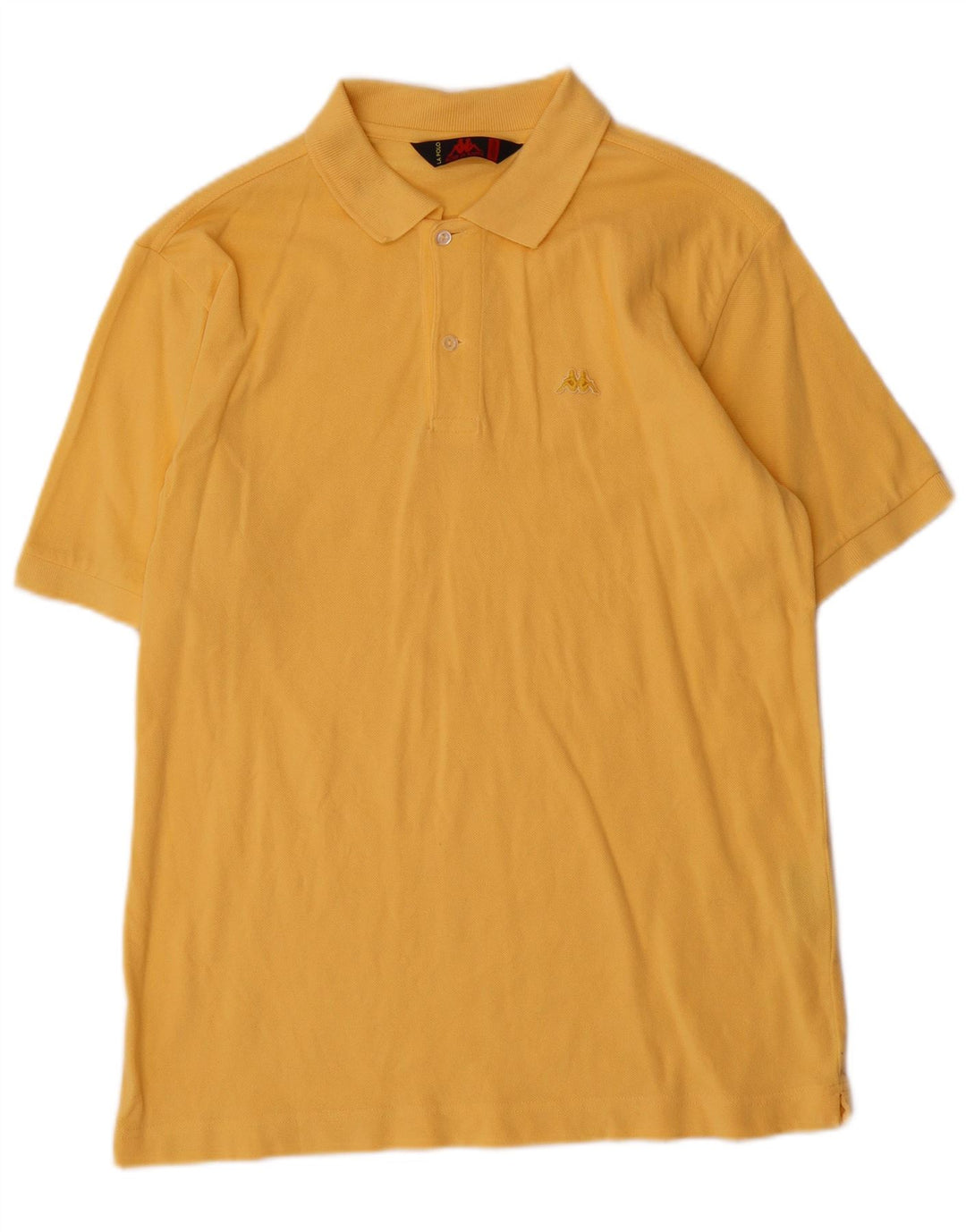 Camisa polo masculina Kappa algodão amarelo médio