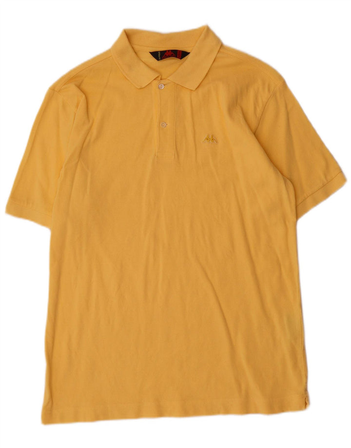 Camisa polo masculina Kappa algodão amarelo médio
