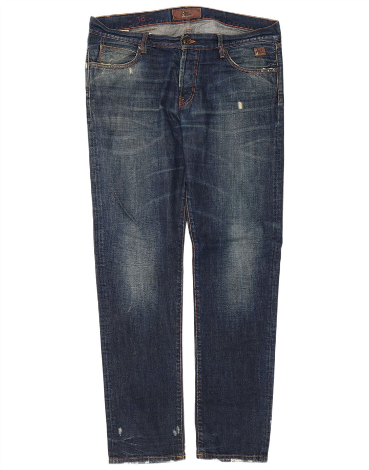 Calça jeans masculina Roy Rogers desgastada W38 L34 azul algodão