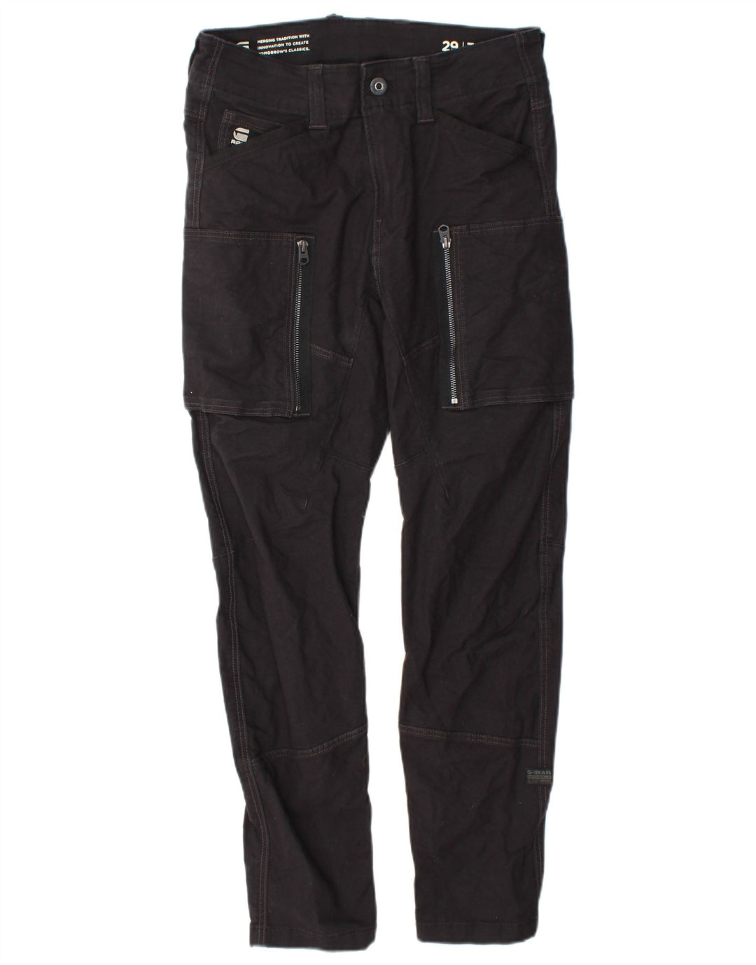 Calça cargo slim masculina G-Star W29 L32 algodão preto