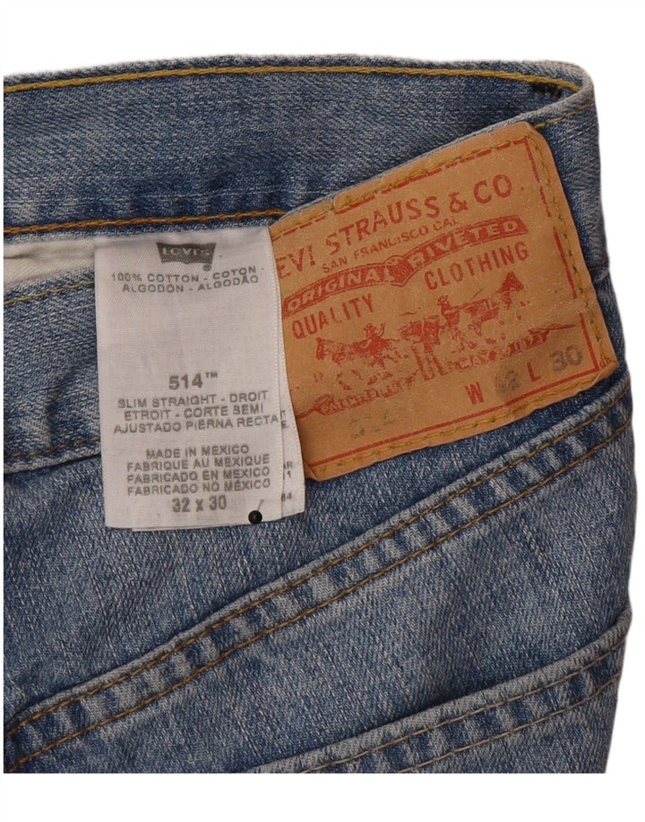 Levi's Masculino 512 Slim Straight Jeans W32 L30 Azul Algodão
