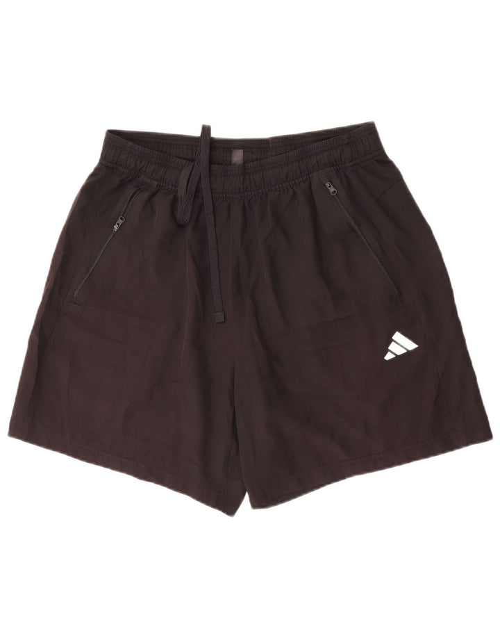 Shorts esportivos masculinos Adidas grande poliéster preto