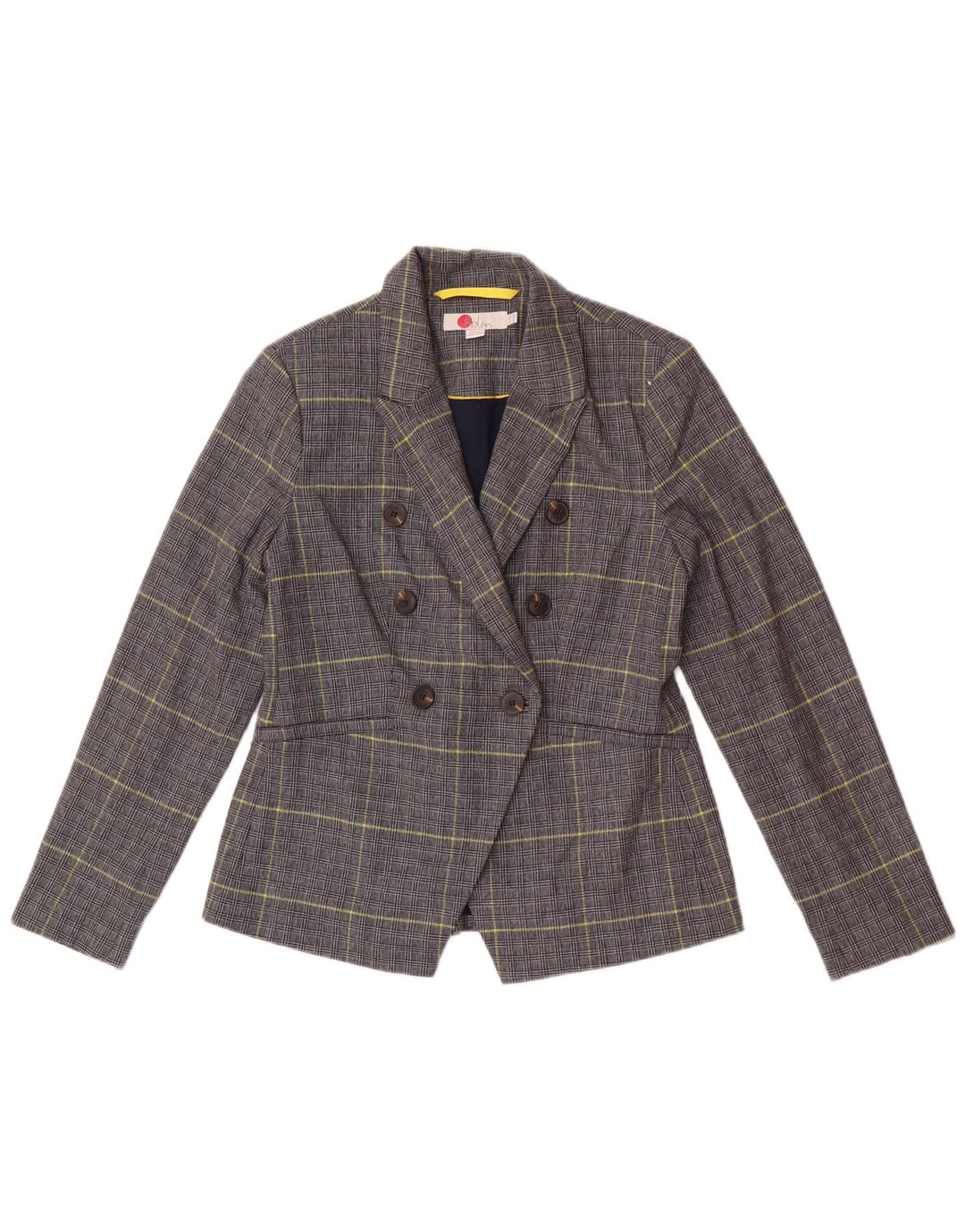 Jaqueta feminina Boden Petite Blazer Reino Unido 10 pequena azul marinho Houndstooth
