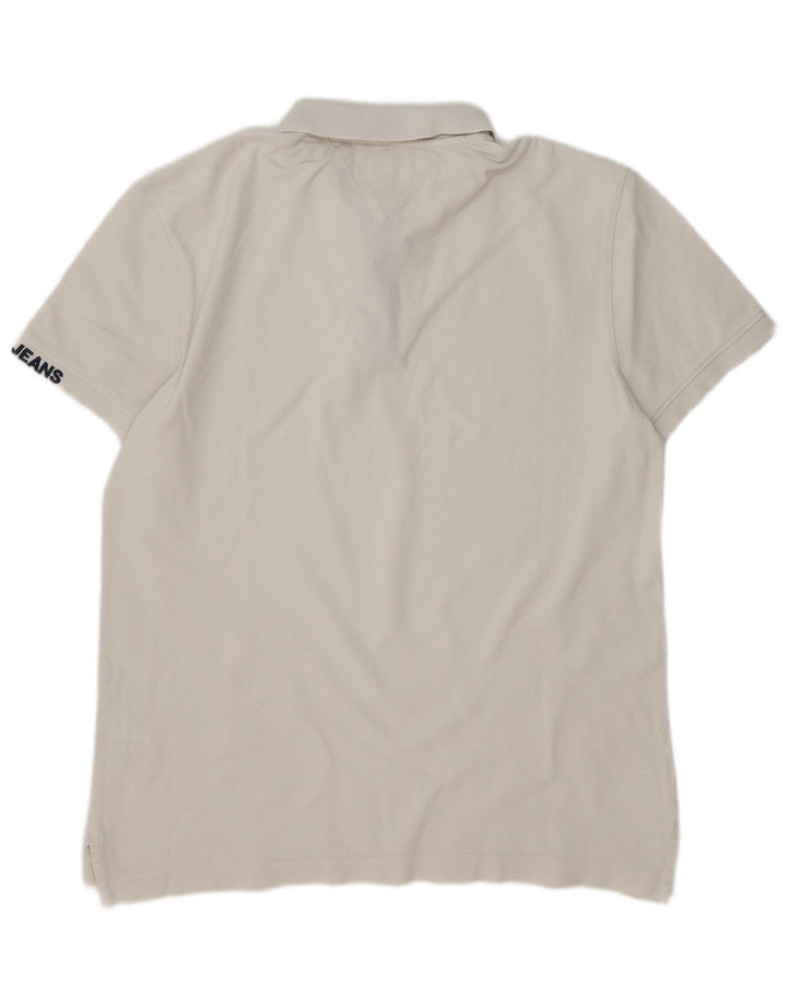Camisa polo masculina Tommy Hilfiger de algodão branco médio
