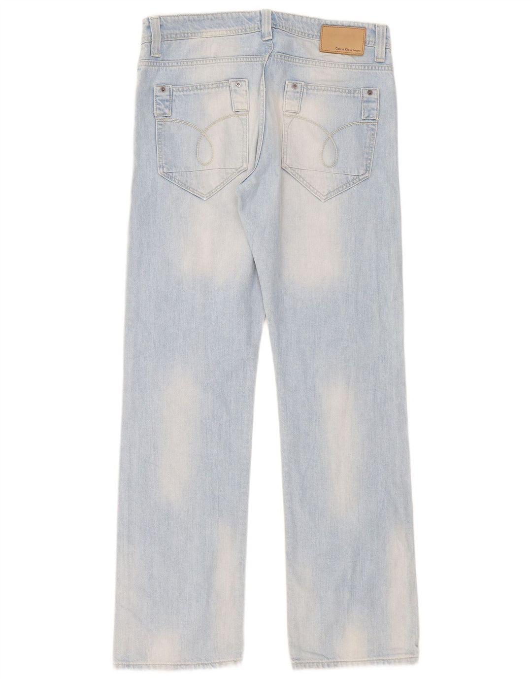 Calça jeans reta feminina Calvin Klein W32 L34 algodão azul