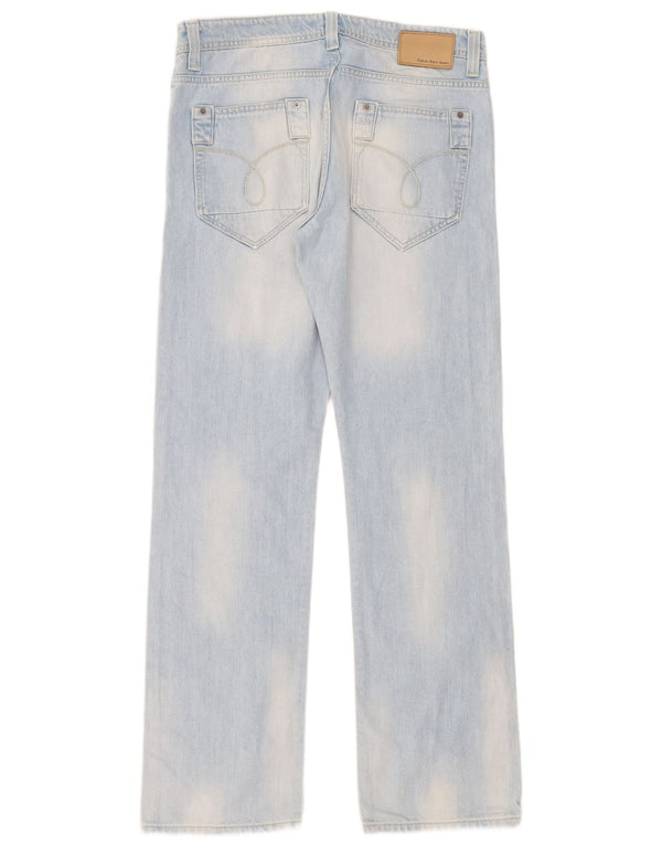 Calça jeans reta feminina Calvin Klein W32 L34 algodão azul