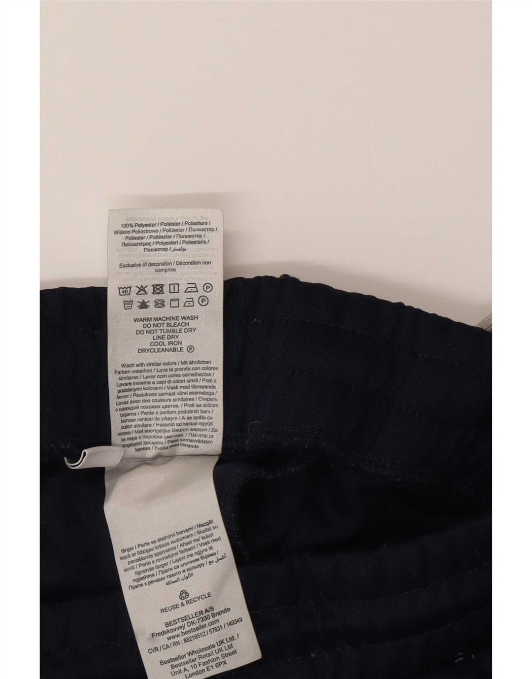 Calça de treino masculina Jack & Jones grande poliéster colorblock azul marinho