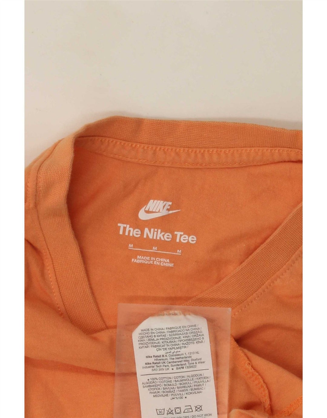 Nike Mens Camiseta Top Médio Algodão Laranja