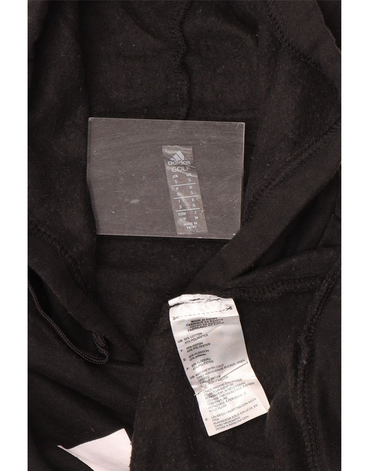 ADIDAS Mens Graphic Hoodie Jumper Pequeno Algodão Preto