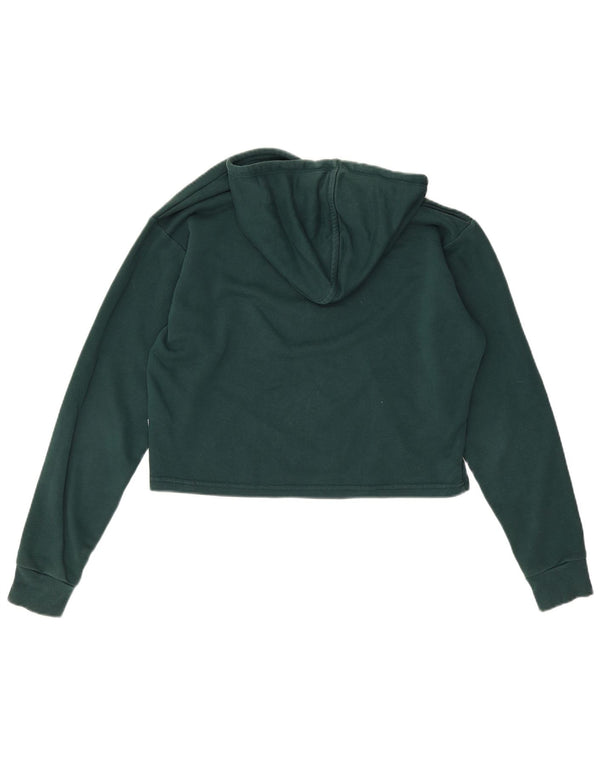 Puma feminino oversized crop gráfico moletom com capuz Reino Unido 10 pequeno algodão verde