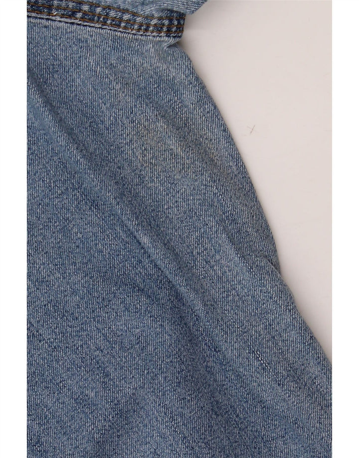 Calça jeans feminina vintage para maternidade grande W40 L30 algodão azul