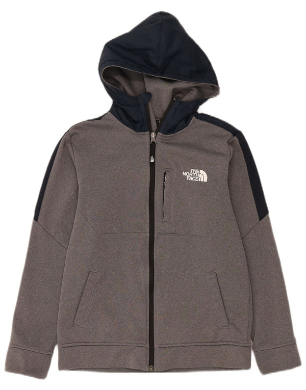Suéter com capuz The North Face Boys Zip 11-12 anos grande bloco cinza