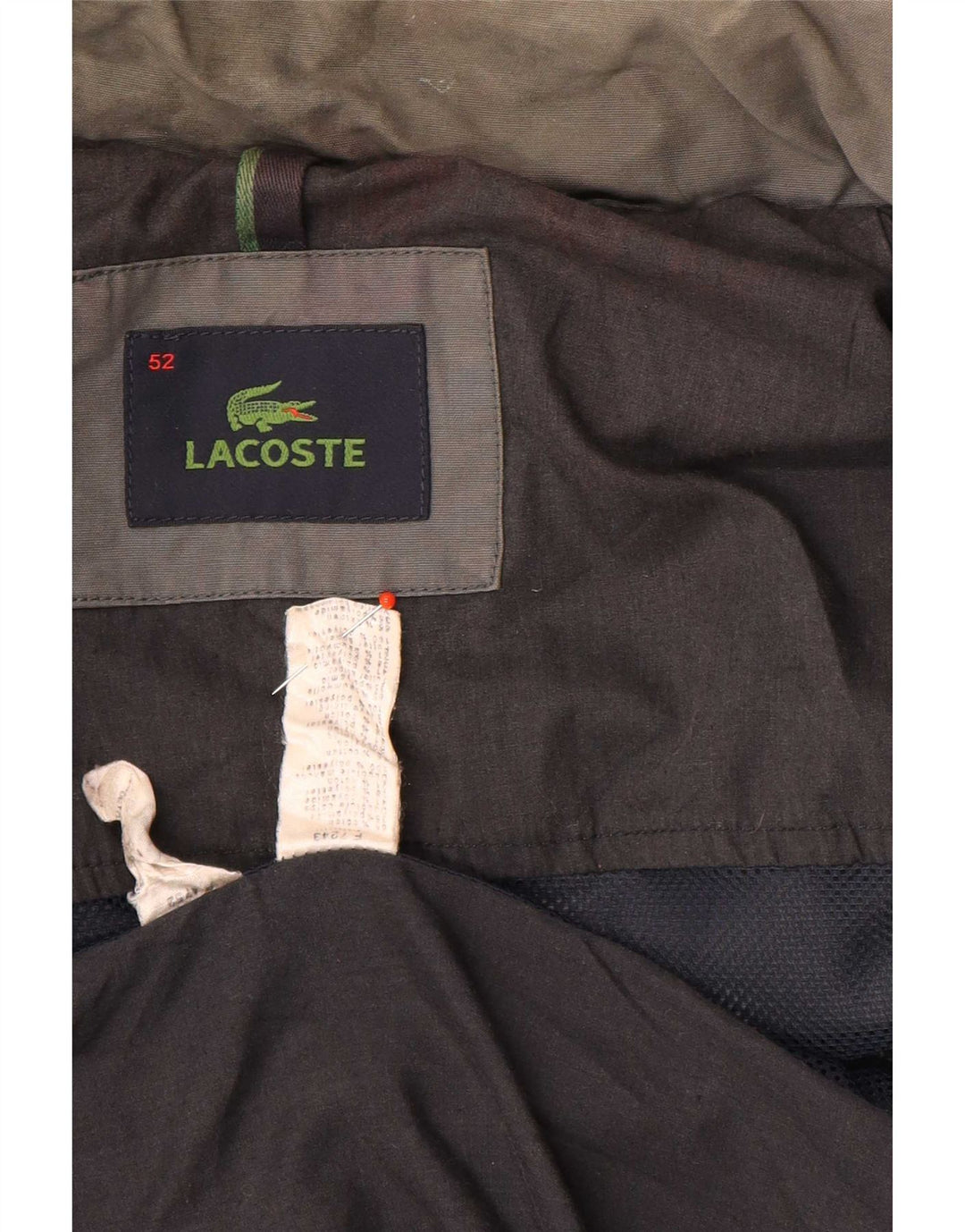 Jaqueta bomber masculina com capuz Lacoste IT 52 XL algodão cinza