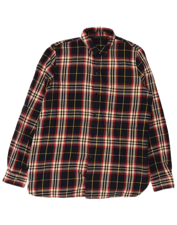 Zara Camisa feminina de flanela Trafaluc Regular Fit média xadrez multicolorida