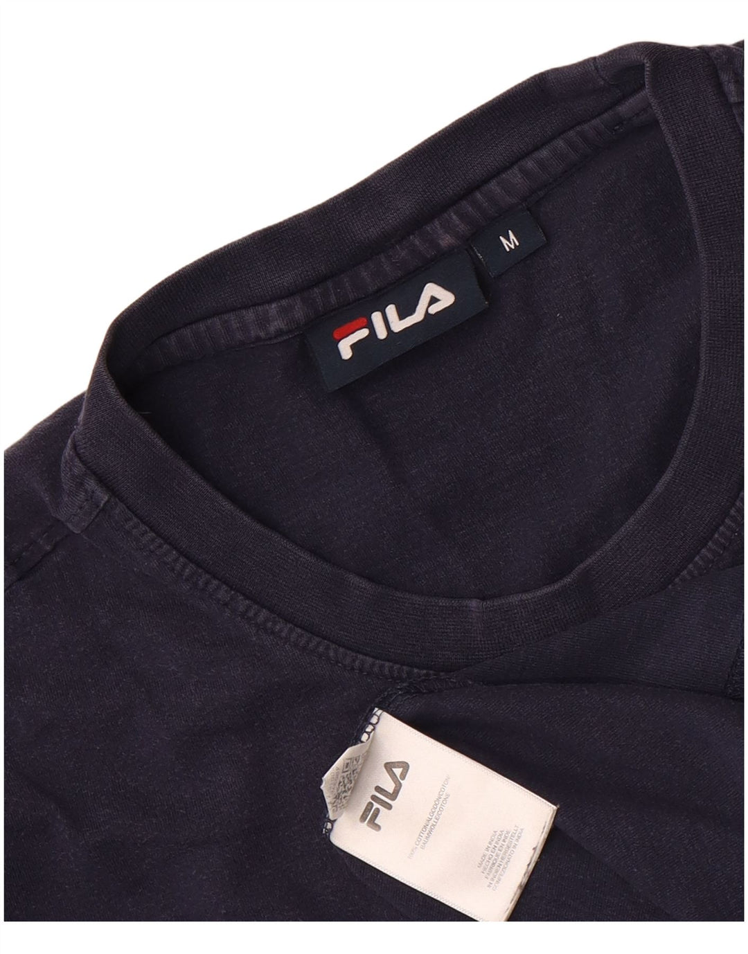 Fila Mens Graphic T-Shirt Top Médio Algodão Azul Marinho