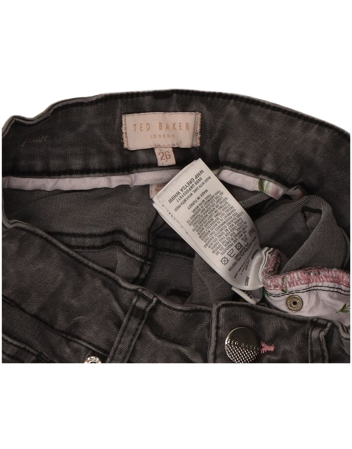 Calça jeans skinny feminina TED BAKER W26 L28 algodão cinza
