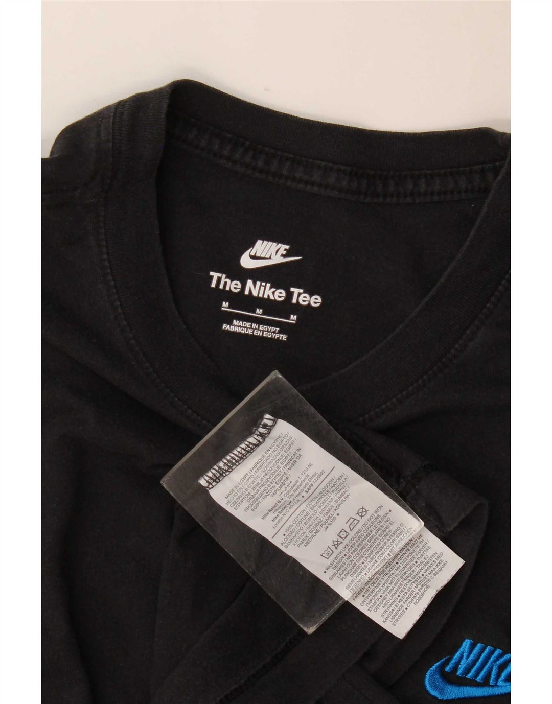 Nike Mens Camiseta Top Médio Algodão Preto