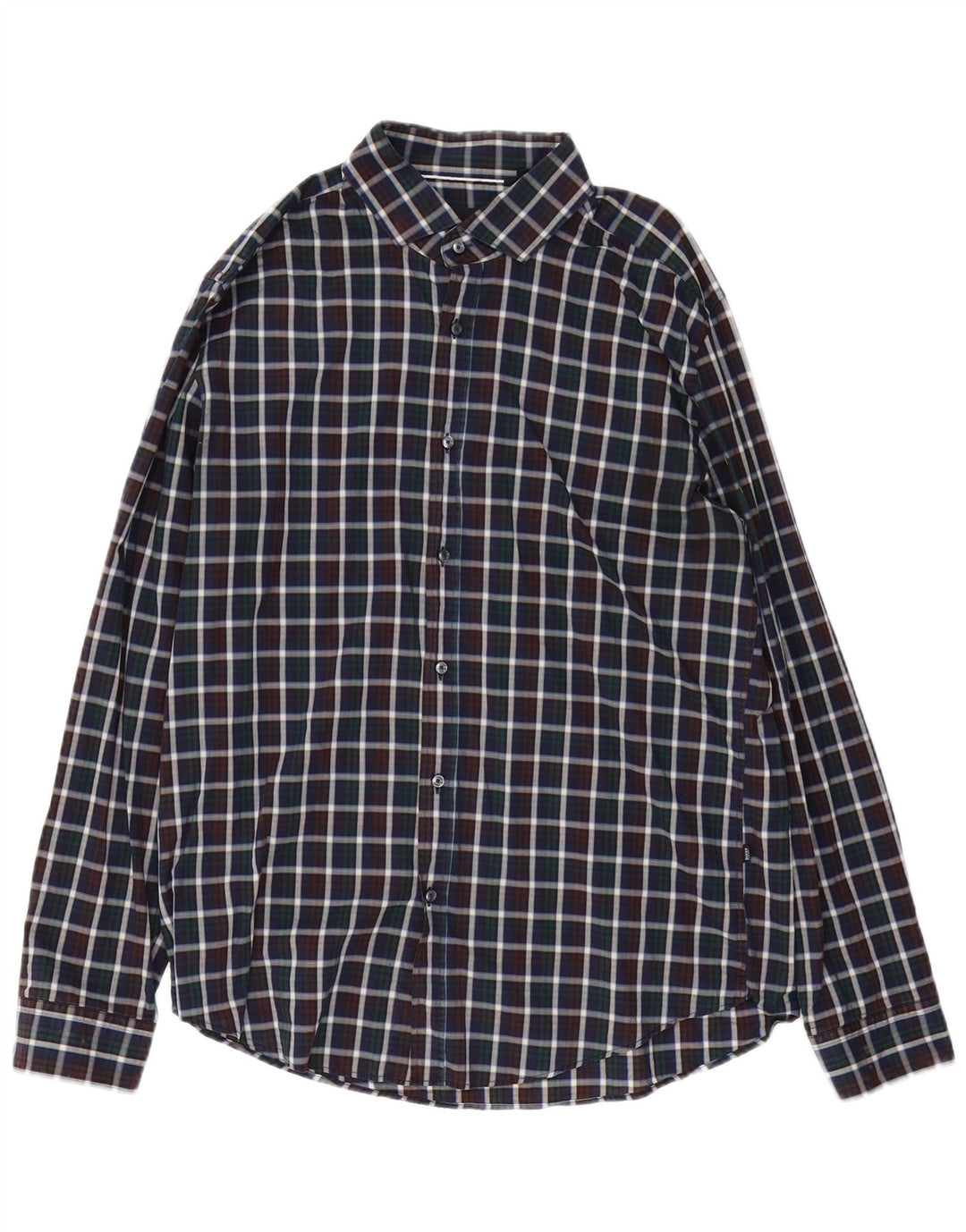 Hugo Boss Mens Slim Fit Camisa XL Xadrez Multicolorido