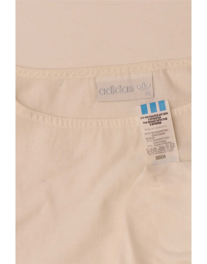 Adidas Camiseta Feminina Top EU 40 Médio Algodão Branco