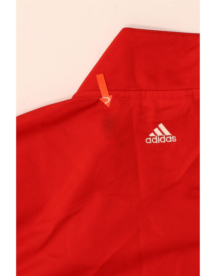 ADIDAS Meninos Tracksuit Top Jacket 13-14 Anos Vermelho Colourblock Poliéster