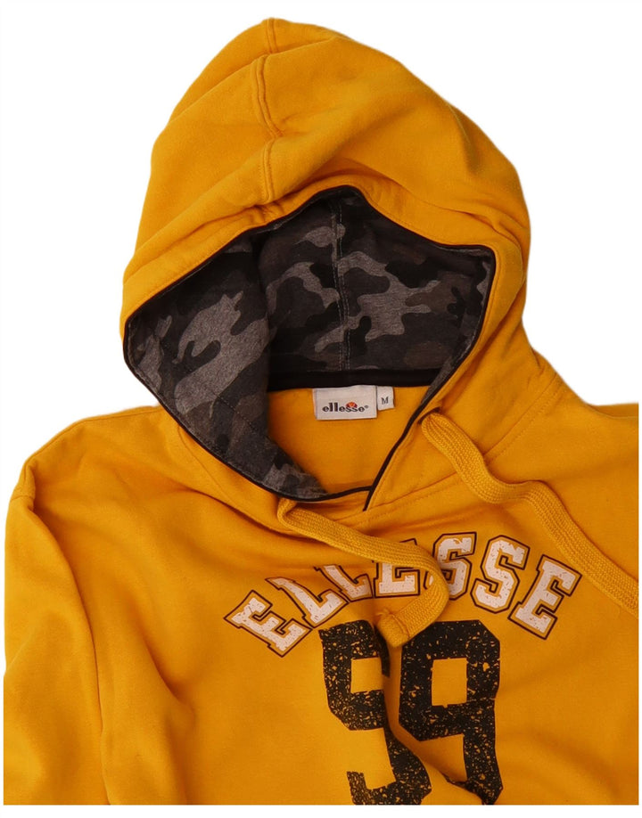 Suéter masculino com capuz gráfico ELLESSE amarelo médio