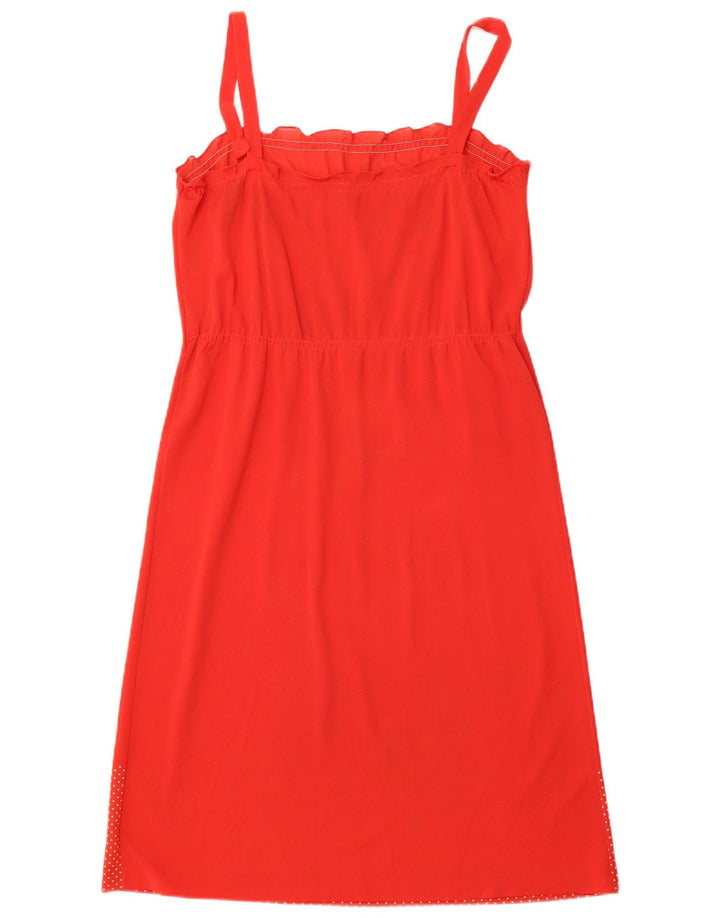 Vestido de verão feminino vintage IT 46 grande triacetato floral vermelho