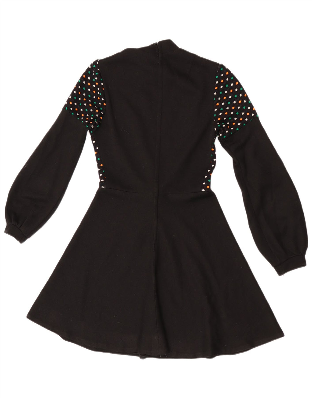 Vestido feminino vintage manga comprida IT 44 médio preto manchado