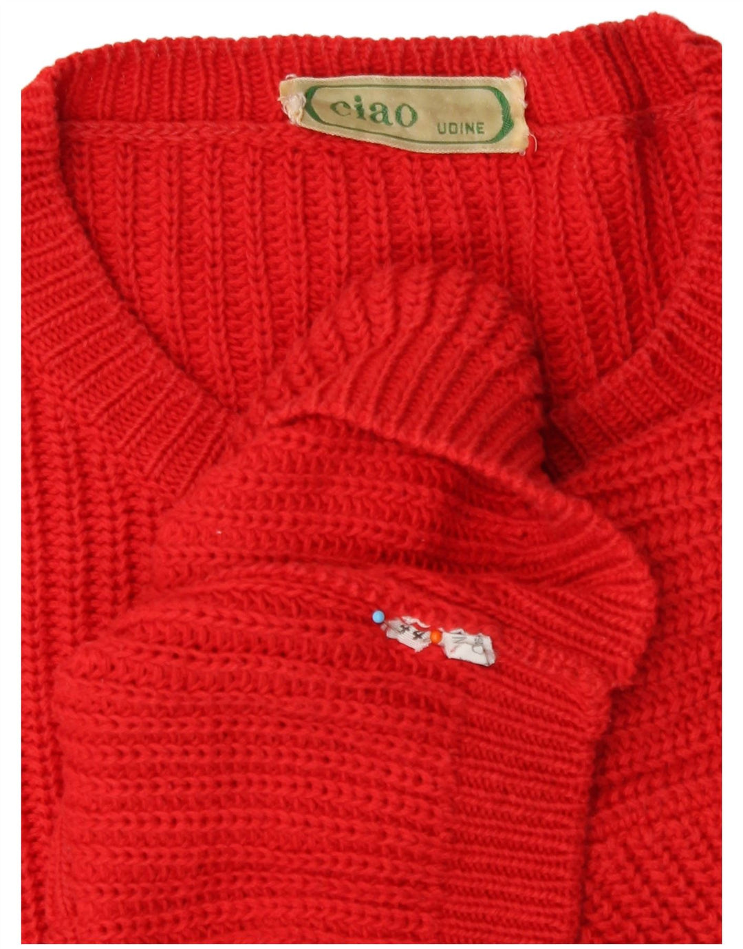 Suéter feminino Ciao com gola redonda e gola redonda IT 44 algodão vermelho médio