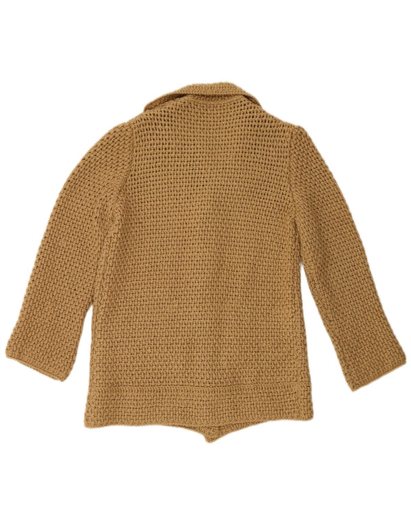 Suéter Cardigan Feminino Vintage Reino Unido 16 Grande Bege