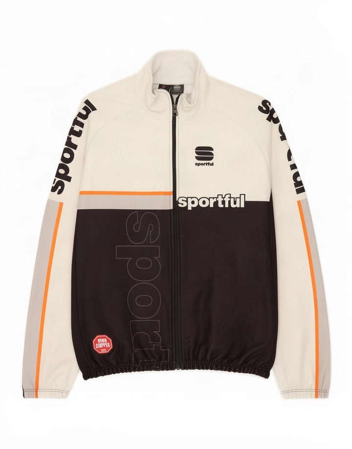 Sportful Mens Graphic Tracksuit Top Jacket XL Branco Colourblock Poliéster